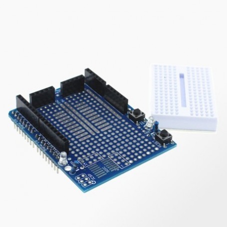 Shield de prototipo con protoboard para Arduino