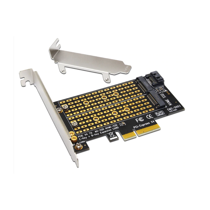 Adaptador PCIE 4x a M.2/NVME SSD o M.2/SATA SSD