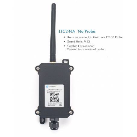Sensor de temperatura industrial LTC2-NA LoRaWAN Sin Sonda