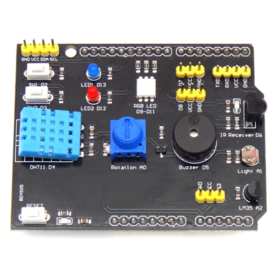 Shield didáctico para Arduino - 4 sensores - Botones y leds