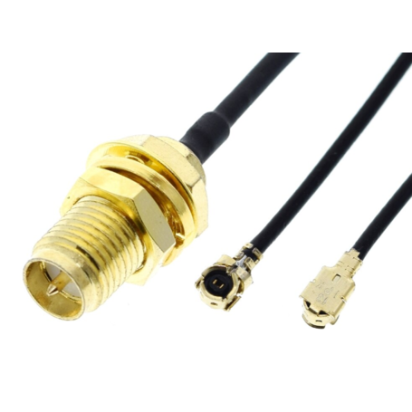 Conector cable coaxial RP-SMA 10cm MHF4 IPEX4