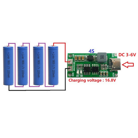 Cargador Batería de Li-Ion 4S (4 Celdas) con USB-C DDTCCRUB