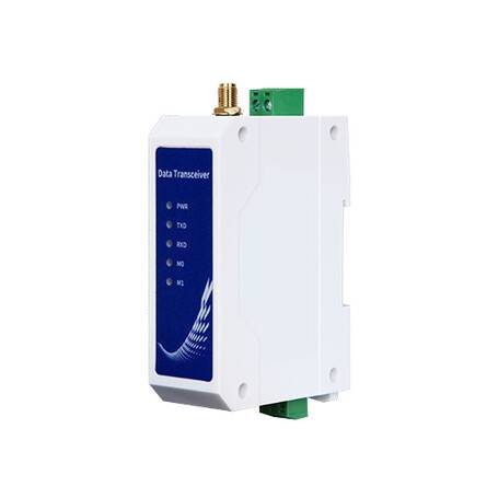 Transceptor RS485 Modbus y RS232 via LoRa 433Mhz DIN cable aereo