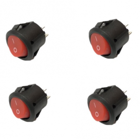 Interruptor Switch Redondo KCD11 color rojo