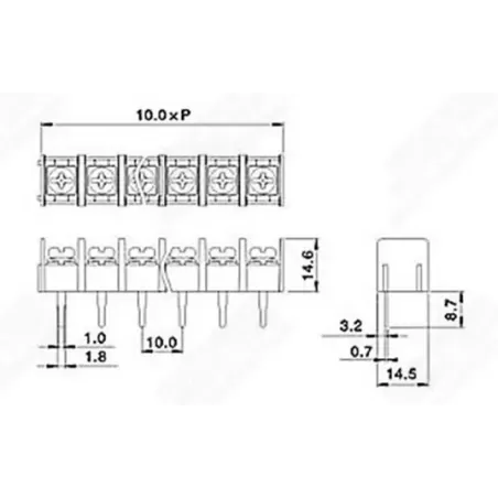 Terminal Block PCB de 4 pines 10mm Pitch KF1000-4P