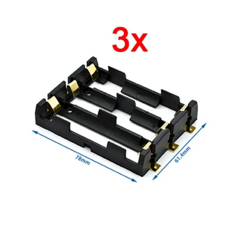 Porta Batería 18650 x3 - Holder para PCB tipo SMD