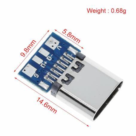 Conector adaptador USB tipo C Hembra a PAD